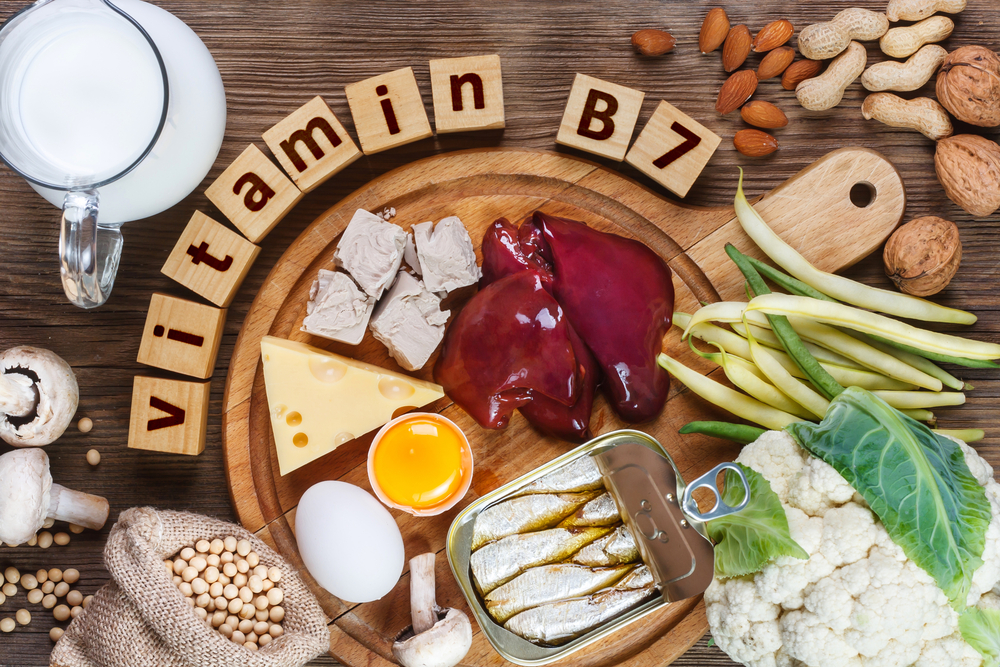 Lebensmittel mit hohem Vitamin-B-Gehalt.