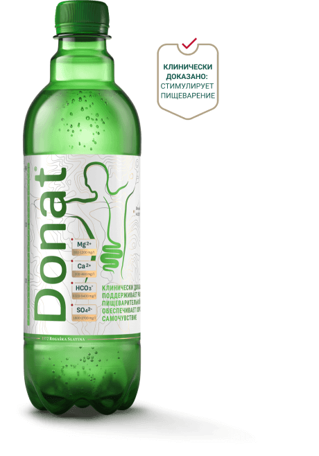 Donat — природная минеральная вода с уникальным сочетанием минералов, естественным образом поддерживающим пищеварение.