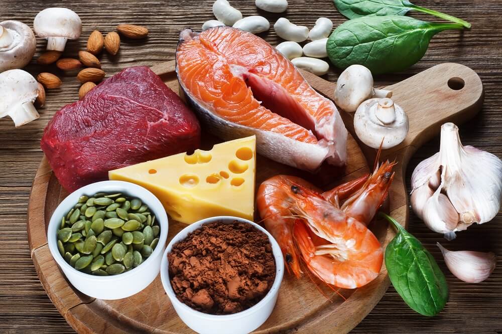 Oysters, veal liver, beef liver, pumpkin seeds, fennel seeds, and ground beef are good sources of zinc.