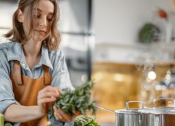 women cooking healthy meal in the kitchen