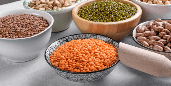 Bowls with legumes
